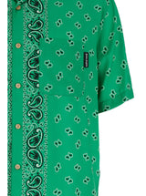 Palm Angels Paisley Bowling Shirt Green Green - Men