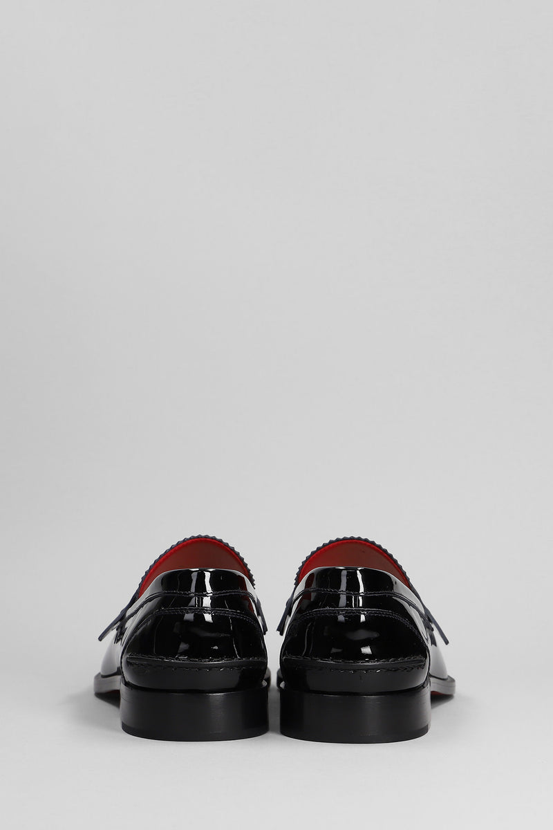 Christian Louboutin Penny Loafers In Black Patent Leather - Men