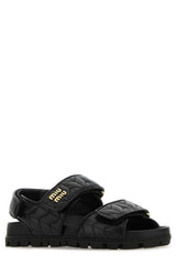 Miu Miu Logo-lettering Quilted Sandals - Women