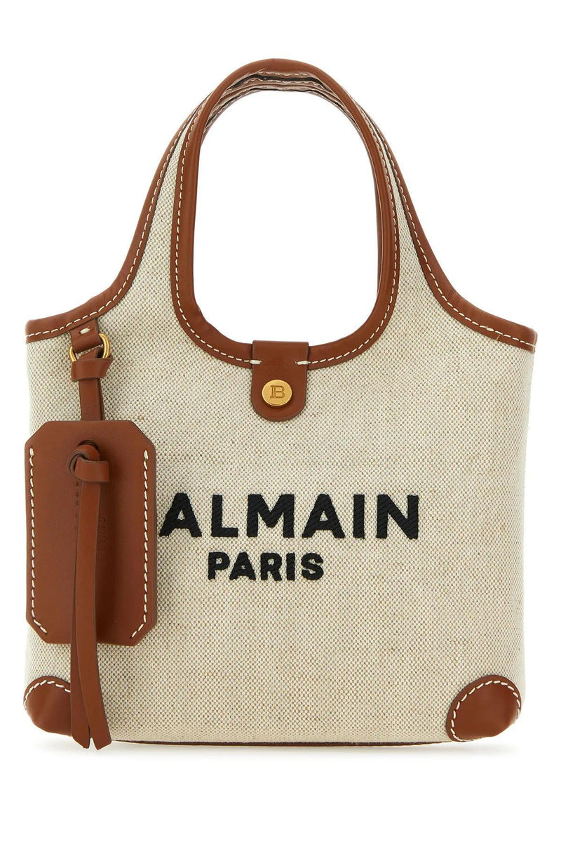 Balmain Sand Canvas B-army Handbag - Women - Piano Luigi