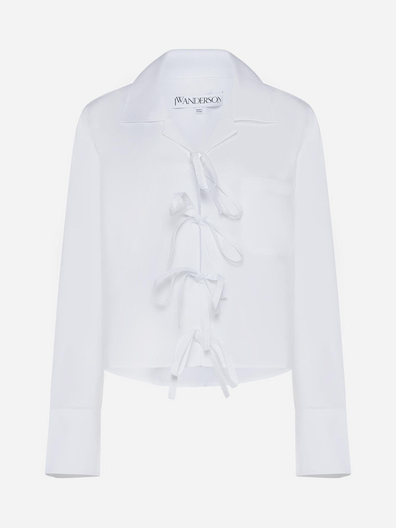 J.W. Anderson Bow-tie Cotton Cropped Shirt - Women