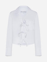 J.W. Anderson Bow-tie Cotton Cropped Shirt - Women