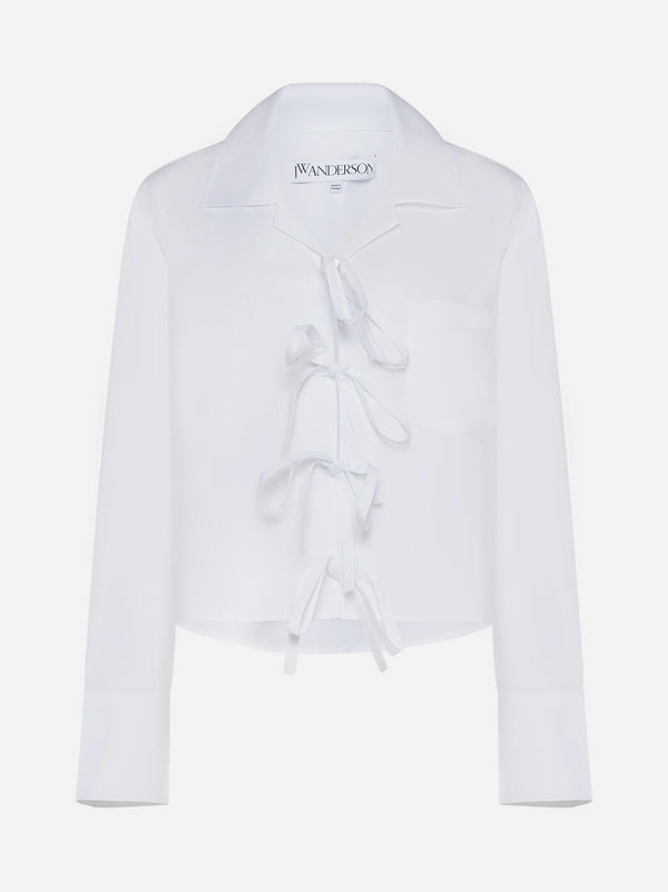 J.W. Anderson Bow-tie Cotton Cropped Shirt - Women