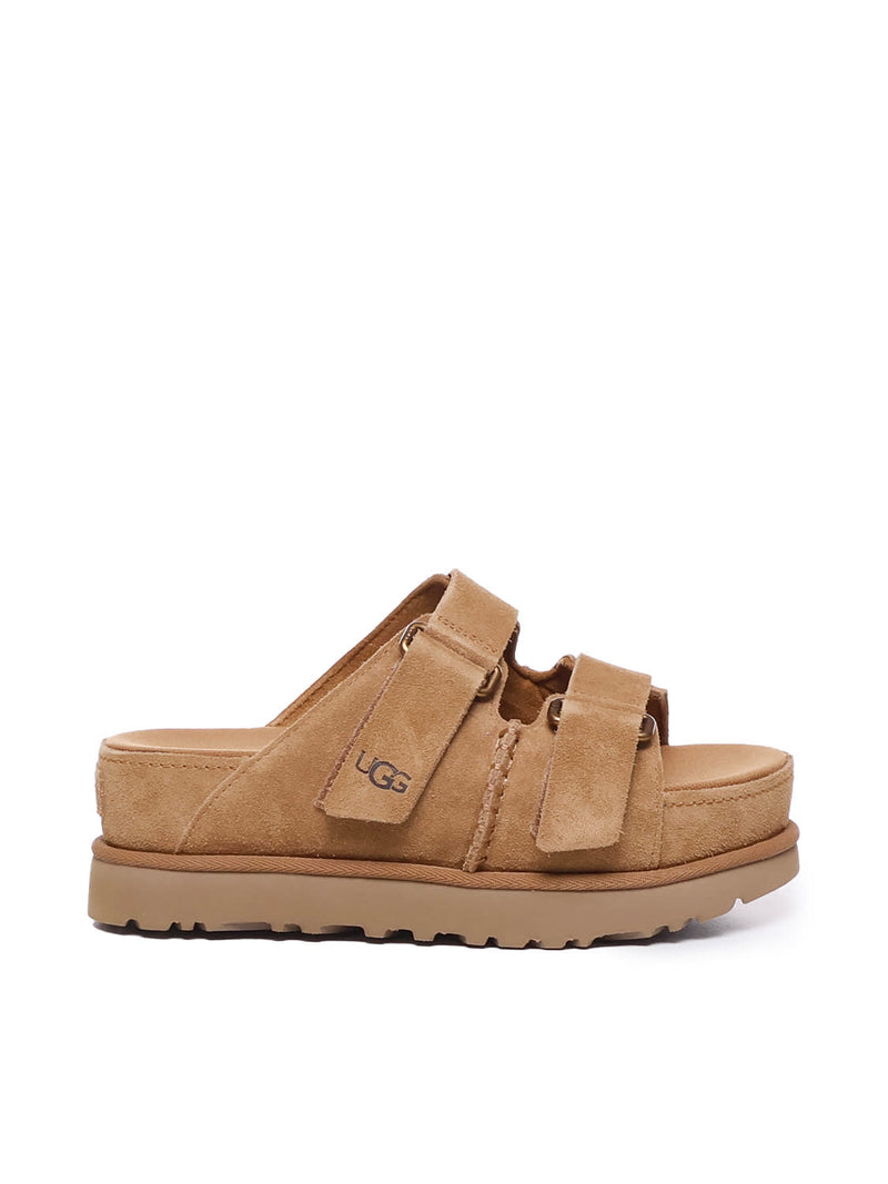 UGG Suede Sandals With Velcro Buckles - Women