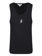 J.W. Anderson Embroidered Logo Black Tank Top - Women