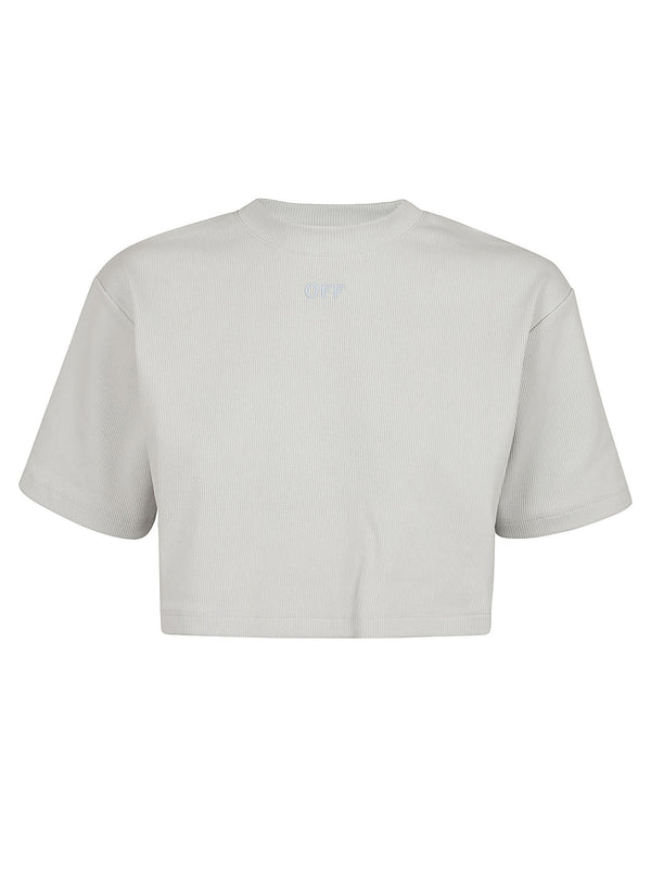 Off-White Off Stamp Rib Cropped Tee - Women