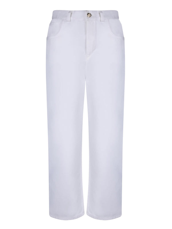 Moncler Cotton White Trousers - Women
