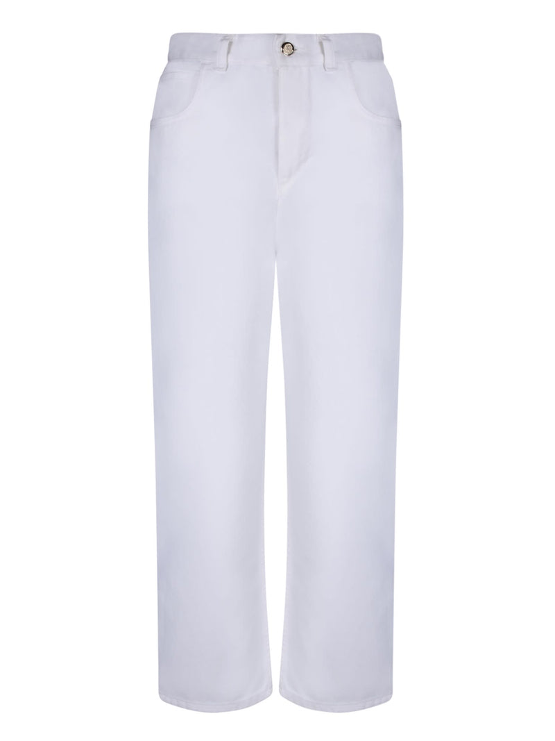 Moncler Cotton White Trousers - Women