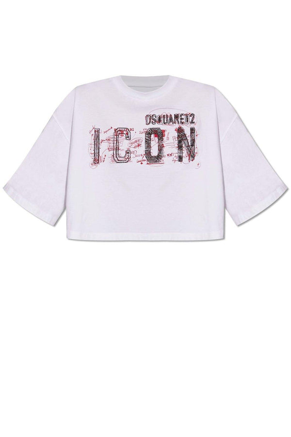 Dsquared2 Icon Printed Cropped Top - Women