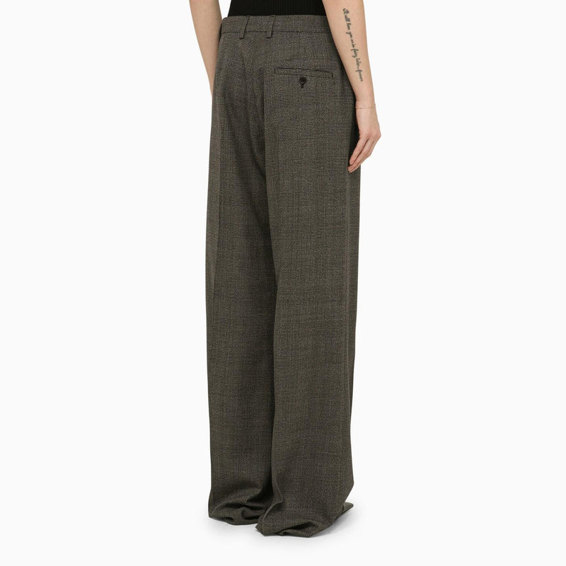 Balenciaga Black\/grey Wool Wide Trousers - Men