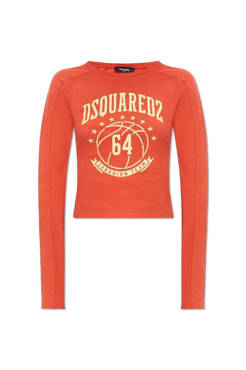 Dsquared2 Logo Printed Long-sleeved T-shirt - Women