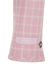 Versace Pink Checked Tweed Jacket With Medusa Head Buttons In Wool Blend Woman - Women