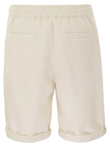 Brunello Cucinelli Bermuda Shorts In Garment-dyed Cotton Gabardine With Drawstring And Double Darts - Men