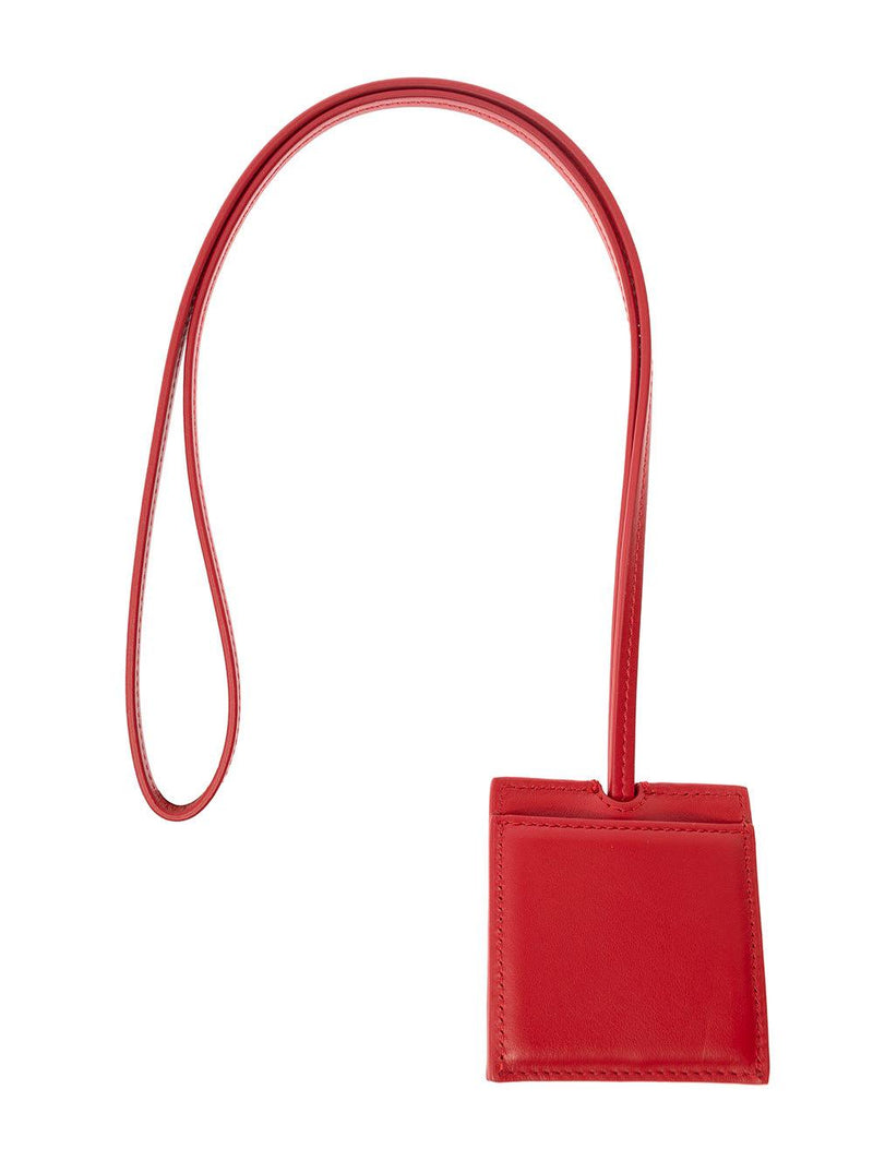 Jacquemus le Porte Cle Bagage Red Key-chain With Logo Lettering In Smooth Leather Man - Men - Piano Luigi