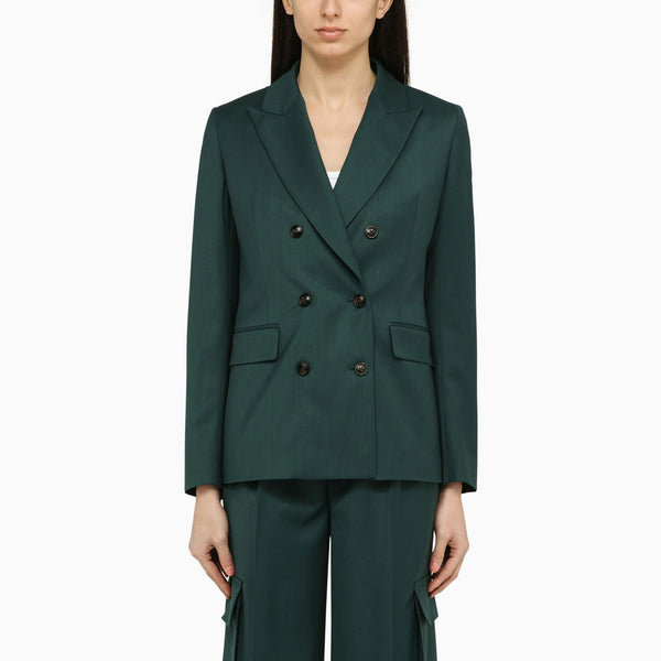 AMIRI Forest Green Double-breasted Jacket In Wool - Women