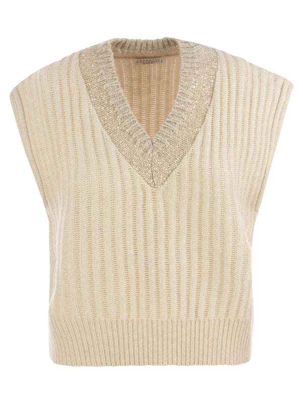 Brunello Cucinelli Ribbed Cashmere Waistcoat - Women