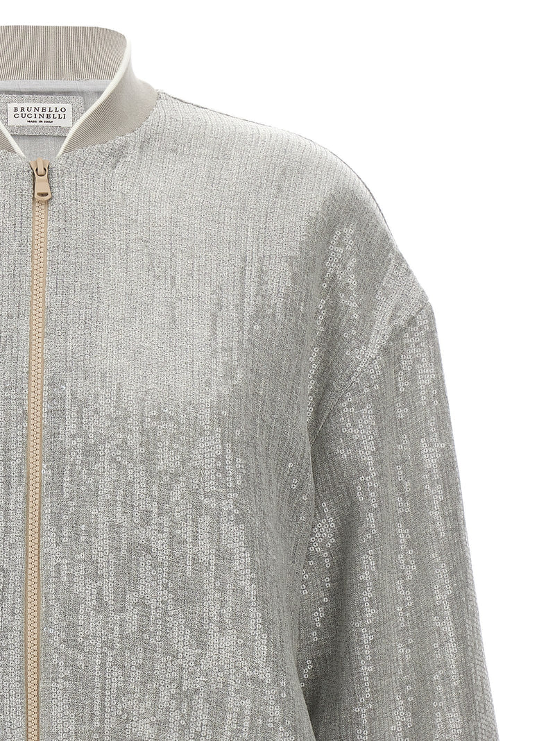 Brunello Cucinelli Sequin Bomber Jacket - Women