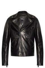 Versace Zip-up Leather Biker Jacket - Men