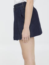 Bottega Veneta Pleated Denim Skirt - Women