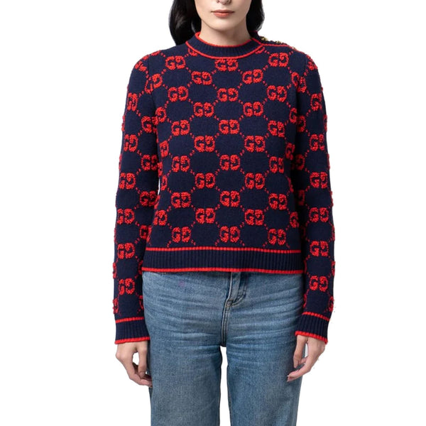 Gucci Gg Wool Bouclé Jacquard Sweater - Women