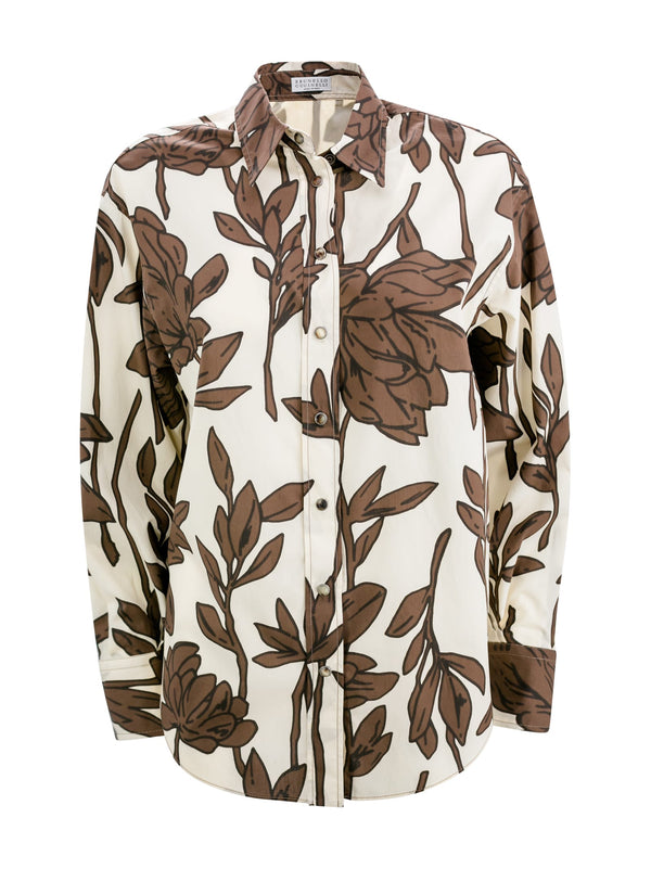 Brunello Cucinelli Floral-print Cotton Shirt - Women