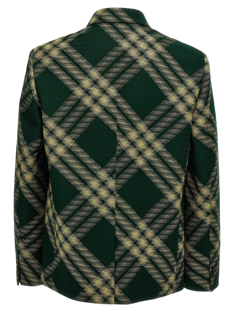 Burberry Check Wool Tailored Blazer - Men - Piano Luigi