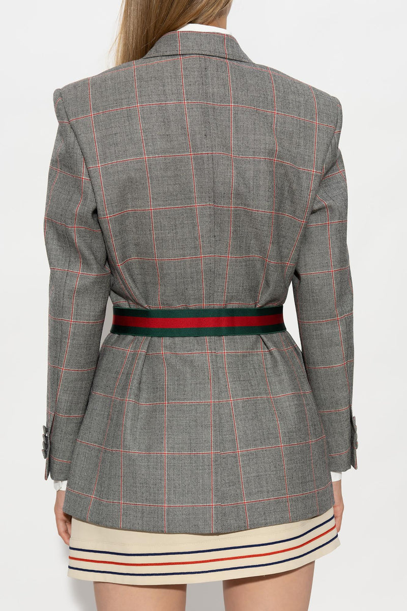 Gucci Belted Wool Blazer - Women