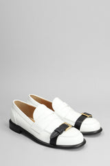 J.W. Anderson Animated Mocassin Loafers In White Leather - Women