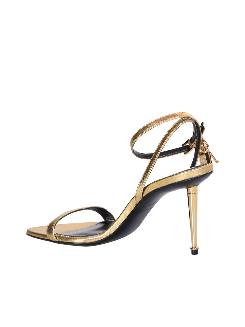 Tom Ford Gold Padlock Sandals - Women