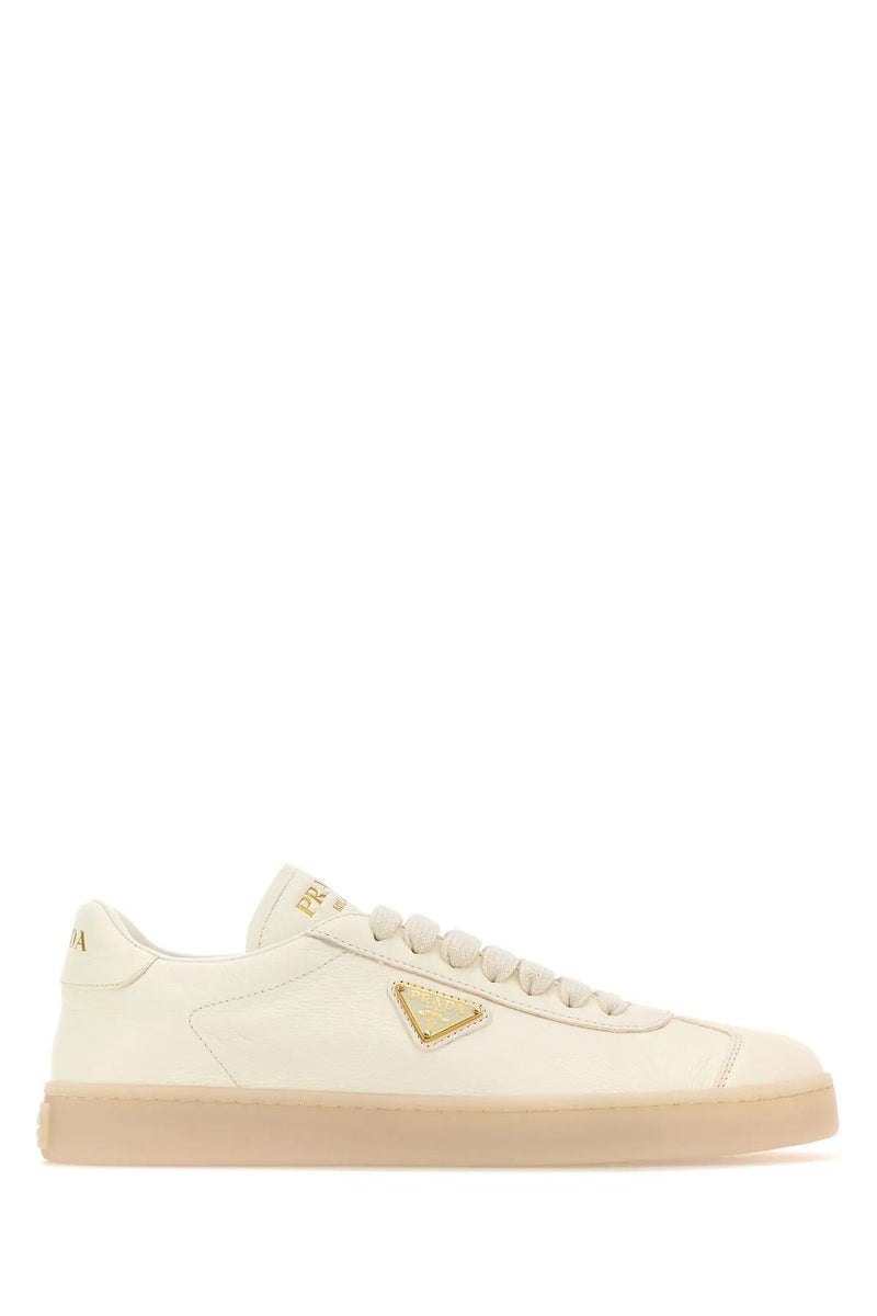 Prada Ivory Leather Downtown Sneakers - Women