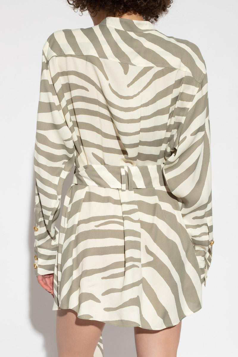 Balmain Animal-printed Belted Shirt Dress - Women - Piano Luigi