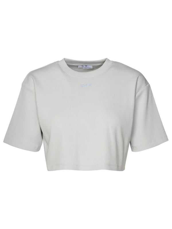 Off-White Gray Cotton T-shirt - Women - Piano Luigi