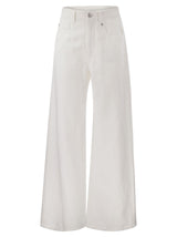 Brunello Cucinelli Relaxed Trousers In Garment-dyed Cotton-linen Cover-up - Women