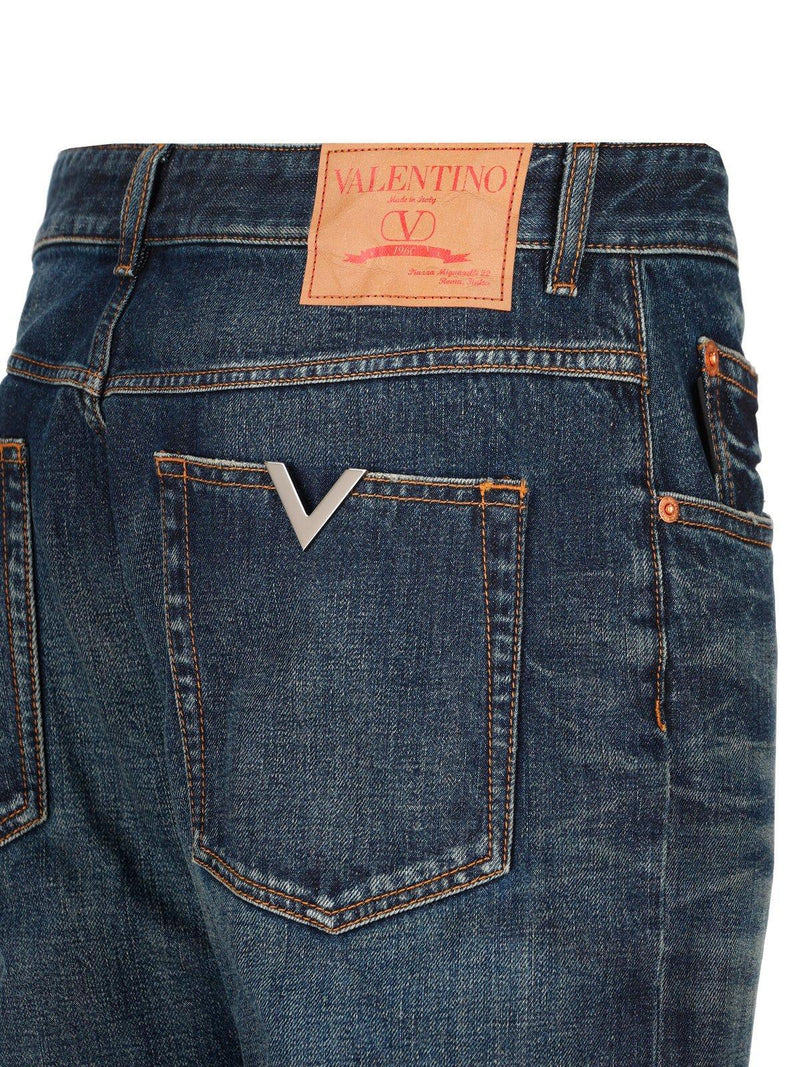 Valentino Logo Patch Mid-rise Jeans - Men - Piano Luigi