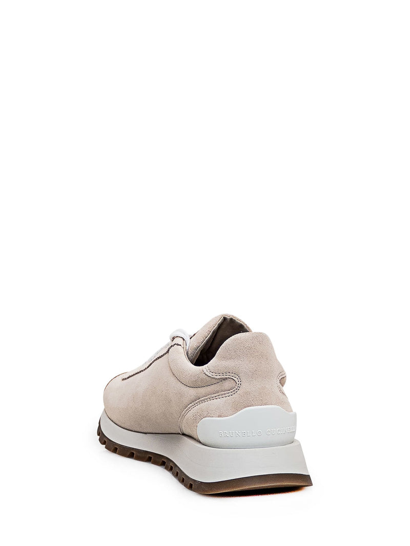 Brunello Cucinelli Shiny Tab Leather Sneaker - Women