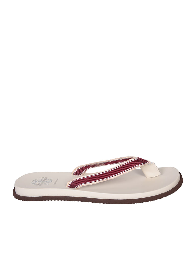 Brunello Cucinelli Bordeaux Perfilo Flip Flops - Men