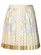 Versace Barocco Checkerboard-printed Pleated Mini Skirt - Women