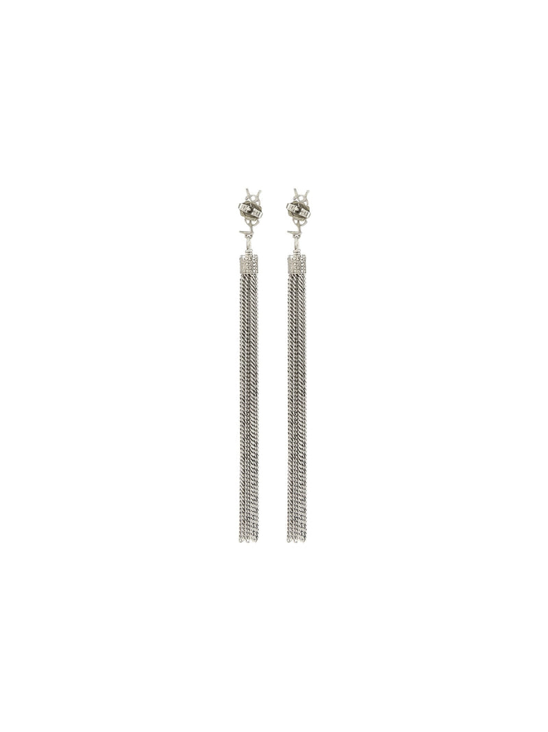 Saint Laurent Silver Brass Blend Loulou Earrings - Women