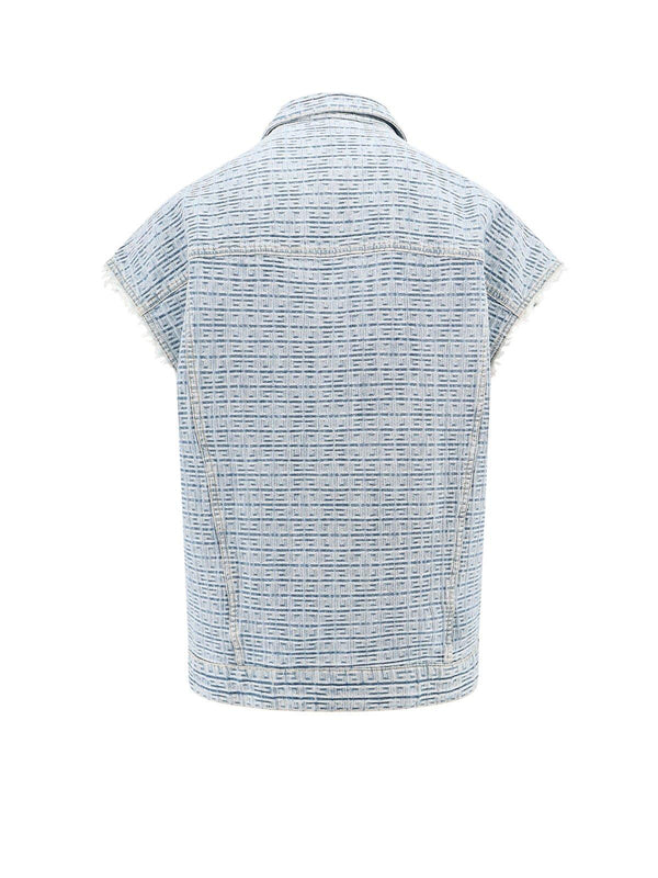 Givenchy 4g Denim Button-up Vest - Men