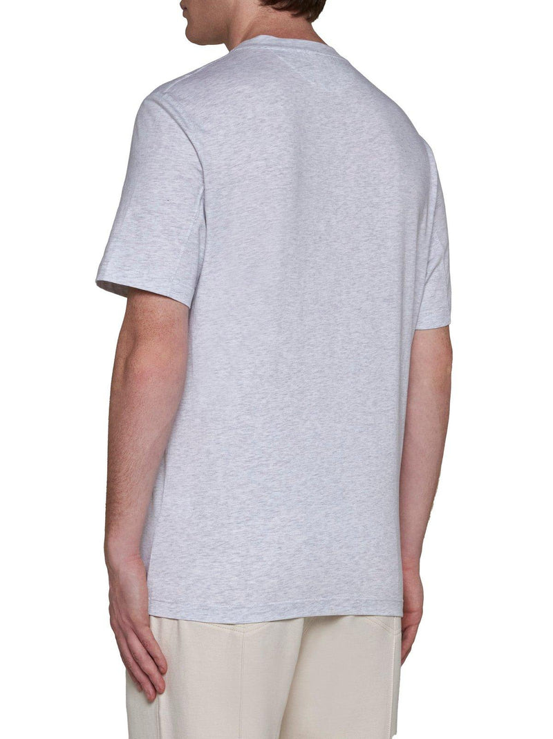 Brunello Cucinelli Logo Embroidered Crewneck T-shirt - Men