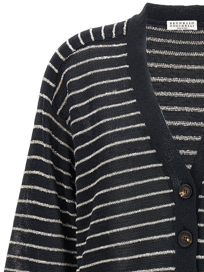 Brunello Cucinelli Sequin Striped Cardigan - Women