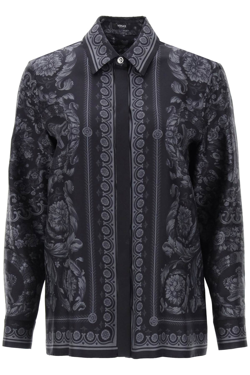 Versace Barocco Shirt In Crepe De Chine - Women