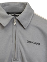 Palm Angels Grey Sweatshirt With Bands Along The Sleeves - Men