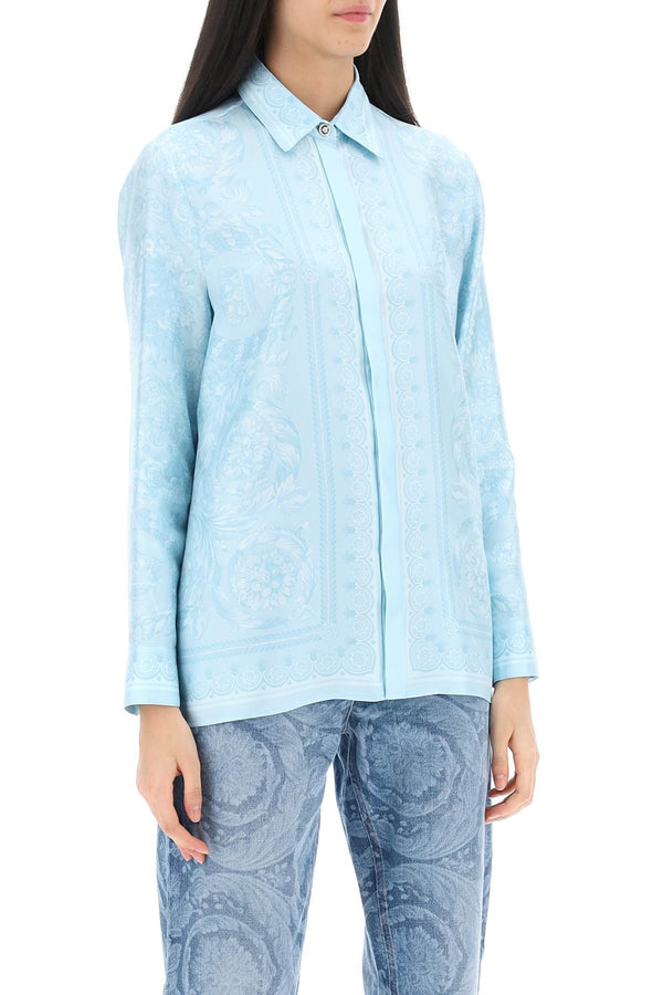 Versace Barocco Shirt In Crepe De Chine - Women