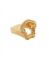 Versace Gold Plated Metal Ring - Women - Piano Luigi