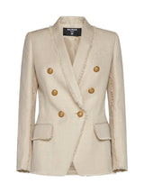 Balmain Double-breasted Fray-trimmed Blazer - Women