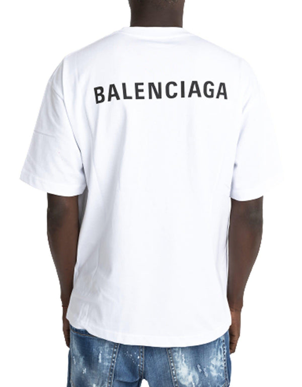 Balenciaga White T-shirt Logo Medium Fit - Men - Piano Luigi