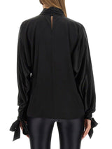 Saint Laurent Gathered Turtleneck Blouse - Women