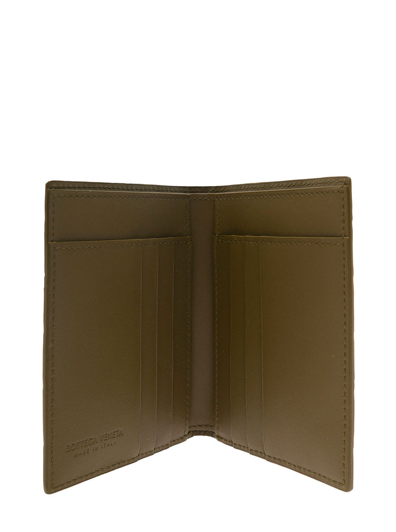 Bottega Veneta Beige Bi-fold Card-holder With Intreccio Motif In Leather Woman - Men