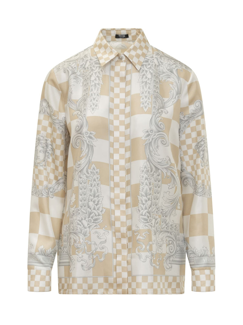 Versace Silk Shirt With Contrast Medusa Print - Women